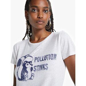 💕MOTHER💕 Itty Bitty Goodie Tee Pollution Stinks Graphic Tee Skunk XS NWT